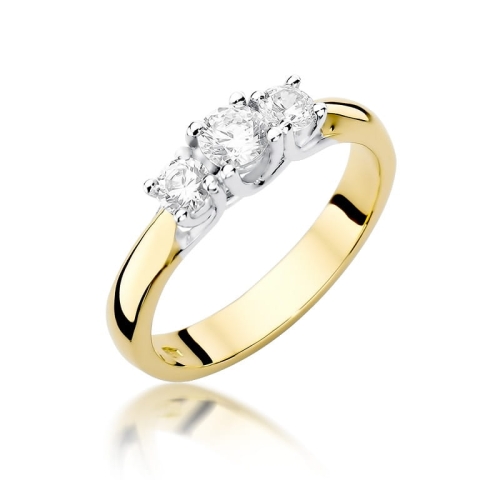 Złoty pierścionek W-344 brylanty 0,49 ct