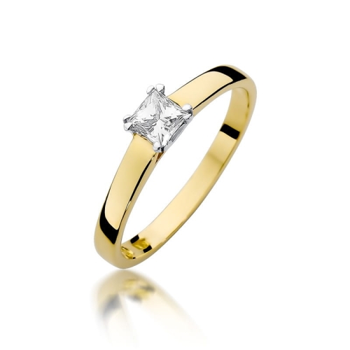 Złoty pierścionek W-347 brylant 0,30 ct