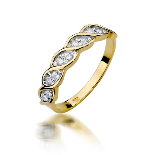 Złoty pierścionek W-349 brylanty 0,20 ct