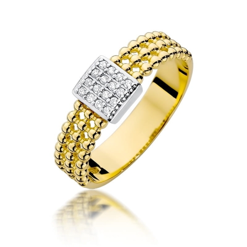 Złoty pierścionek W-353 brylant 0,08 ct