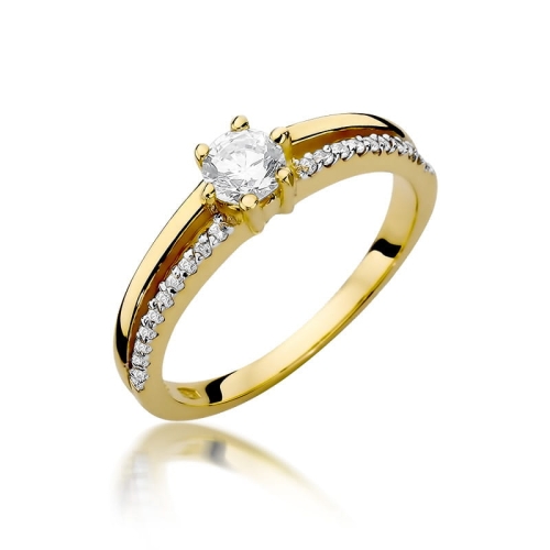 Złoty pierścionek W-355 brylanty 0,40 ct