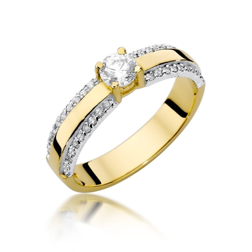 Złoty pierścionek W-356 brylanty 0,45 ct