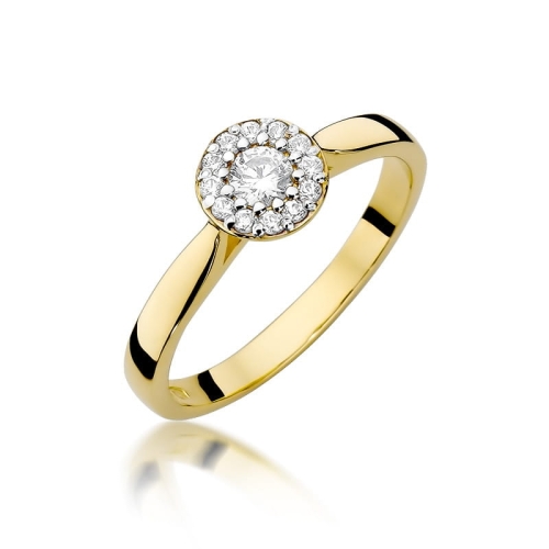 Złoty pierścionek W-362 brylant 0,22 ct