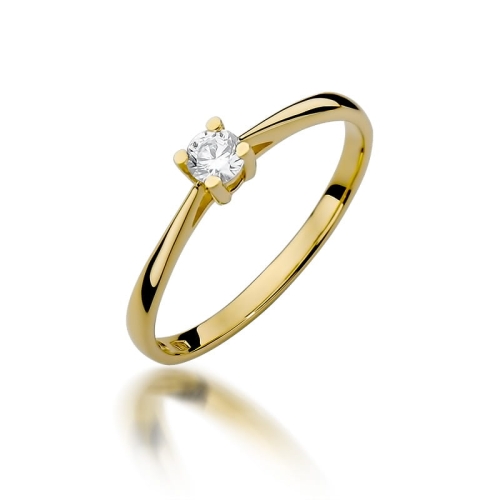 Złoty pierścionek W-367 brylant 0,15 ct