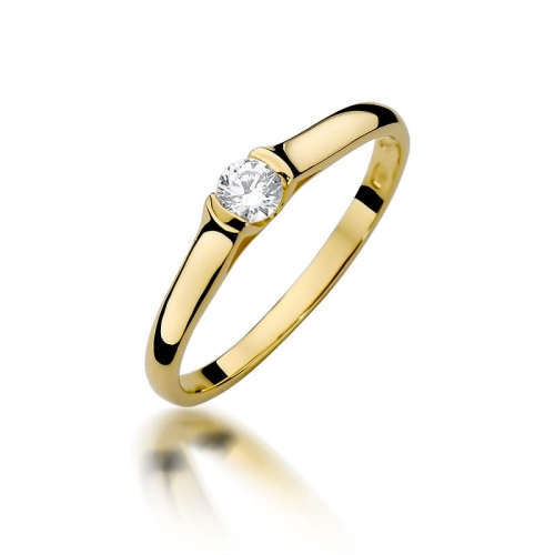 Złoty pierścionek W-369 brylant 0,15 ct