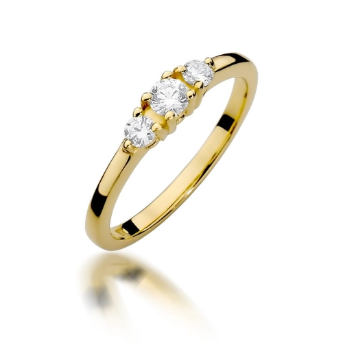 Złoty pierścionek W-377 brylant 0,33 ct