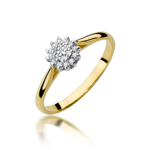 Złoty pierścionek W-401 brylanty 0,10 ct