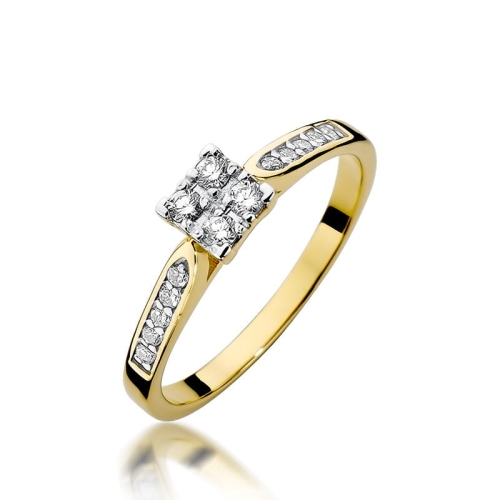 Złoty pierścionek W-402 brylanty 0,16 ct