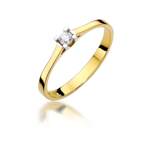 Złoty pierścionek W-407 brylant 0,09 ct