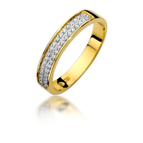 Złoty pierścionek W-410 brylanty 0,18 ct