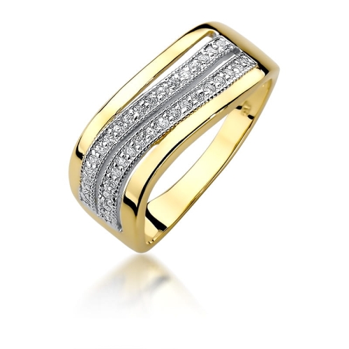Złoty pierścionek W-416 brylanty 0,18 ct