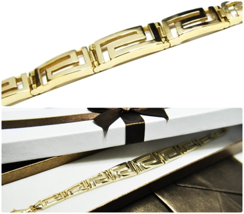 MASYWNA ZŁOTA GRECKA BRANSOLETA 333 GRECKI WZÓR