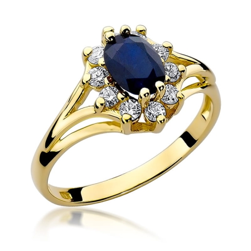 Złoty pierścionek W-37 szafir